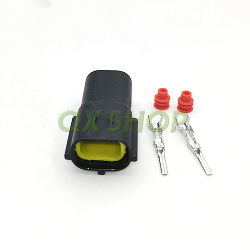 1 Set 2-Pin Excavator plug ,For Sany、Hyundai、KOBELCO SK75 200 250 300 350 solenoid valve plug connector 174354-2 174352-2