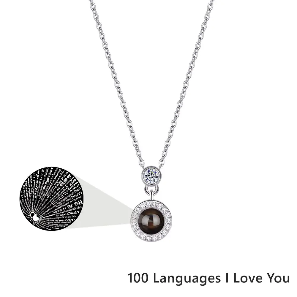 Customized Products Round Pendant Necklace 925 Sterling Silver Personalized Necklaces for Women Chains Jewelry Memorial Gift