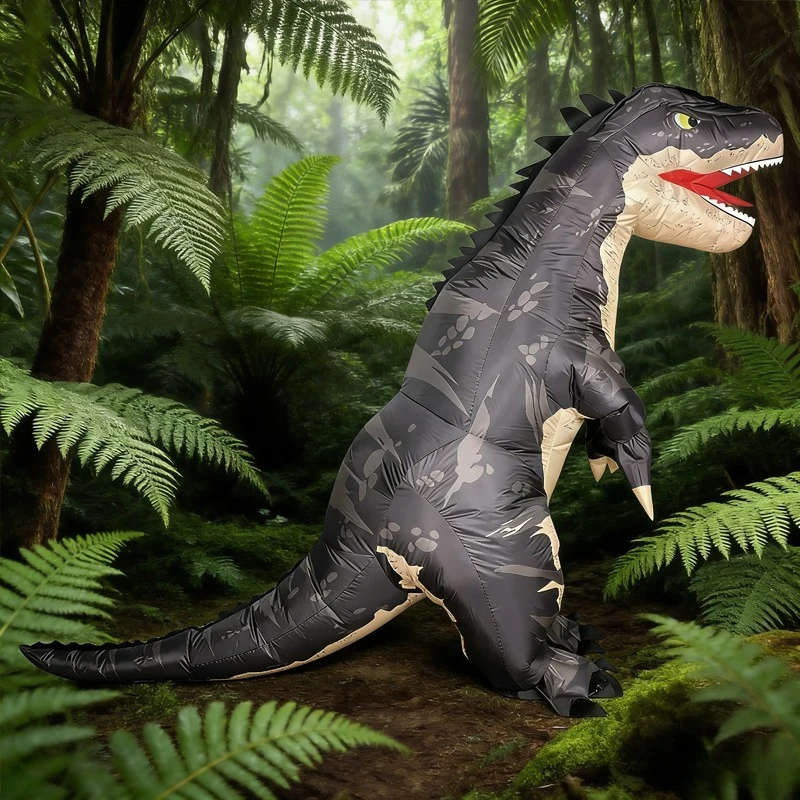 Allosaurus Dinosaur Inflatable Costume Suit with Spikes Halloween Dinosaur Themed Party Carnival Dinosaur Inflatable Suit