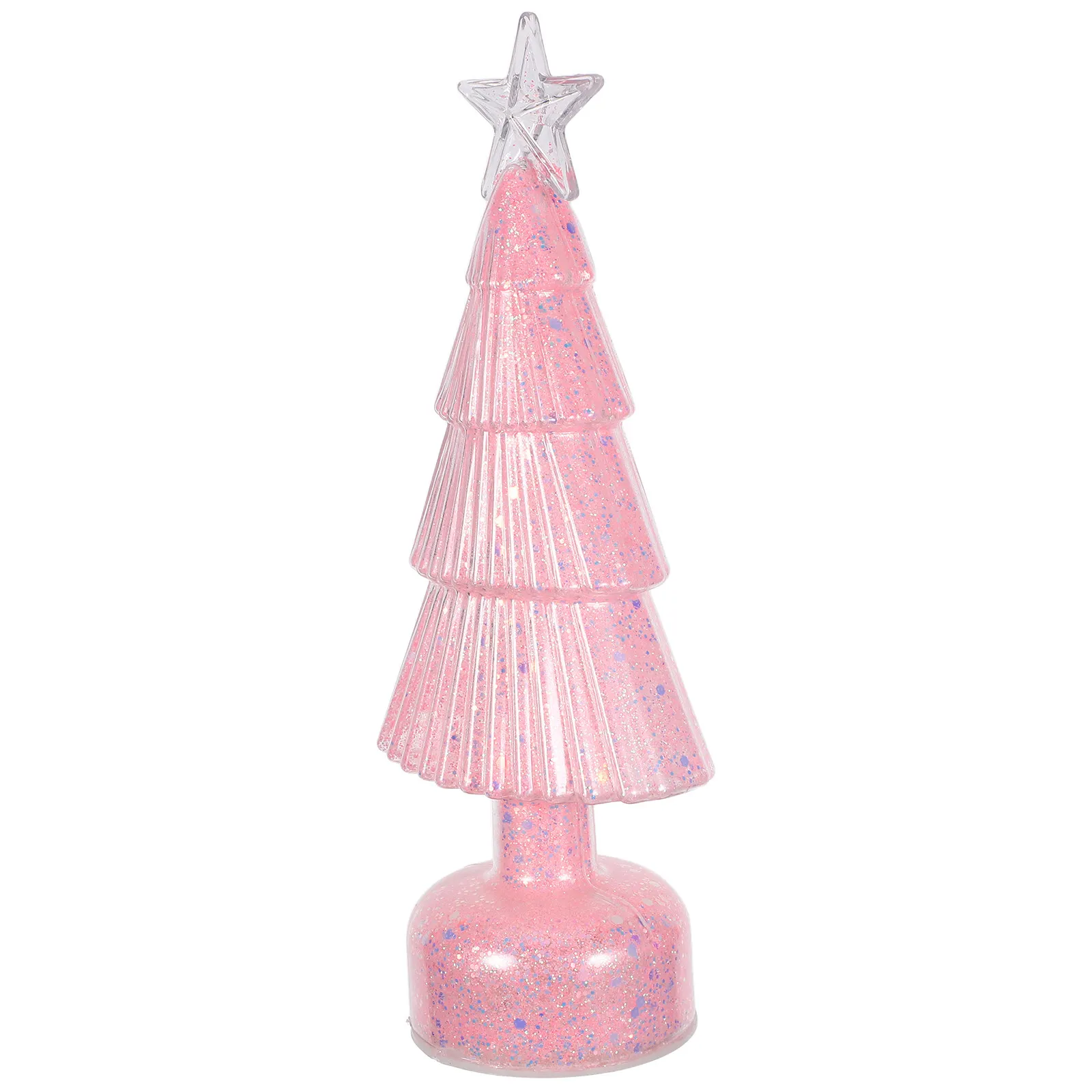 

Battery Operated Mini LED Christmas Tree Night Light Glowing Candy Color Desktop Tabletop Holiday Centerpiece Shelf Decor