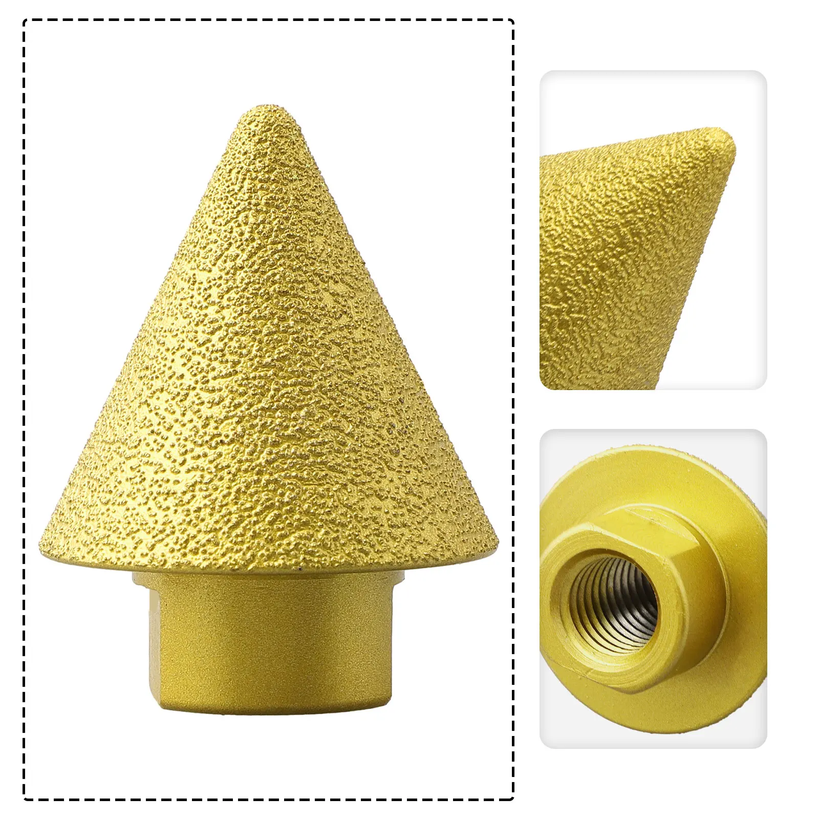 M14 Thread Diamond Cone Carve Polishing Grinding Wheel Chamfer Countersink Bits For Chamfering Grinding Finishing Various Stones