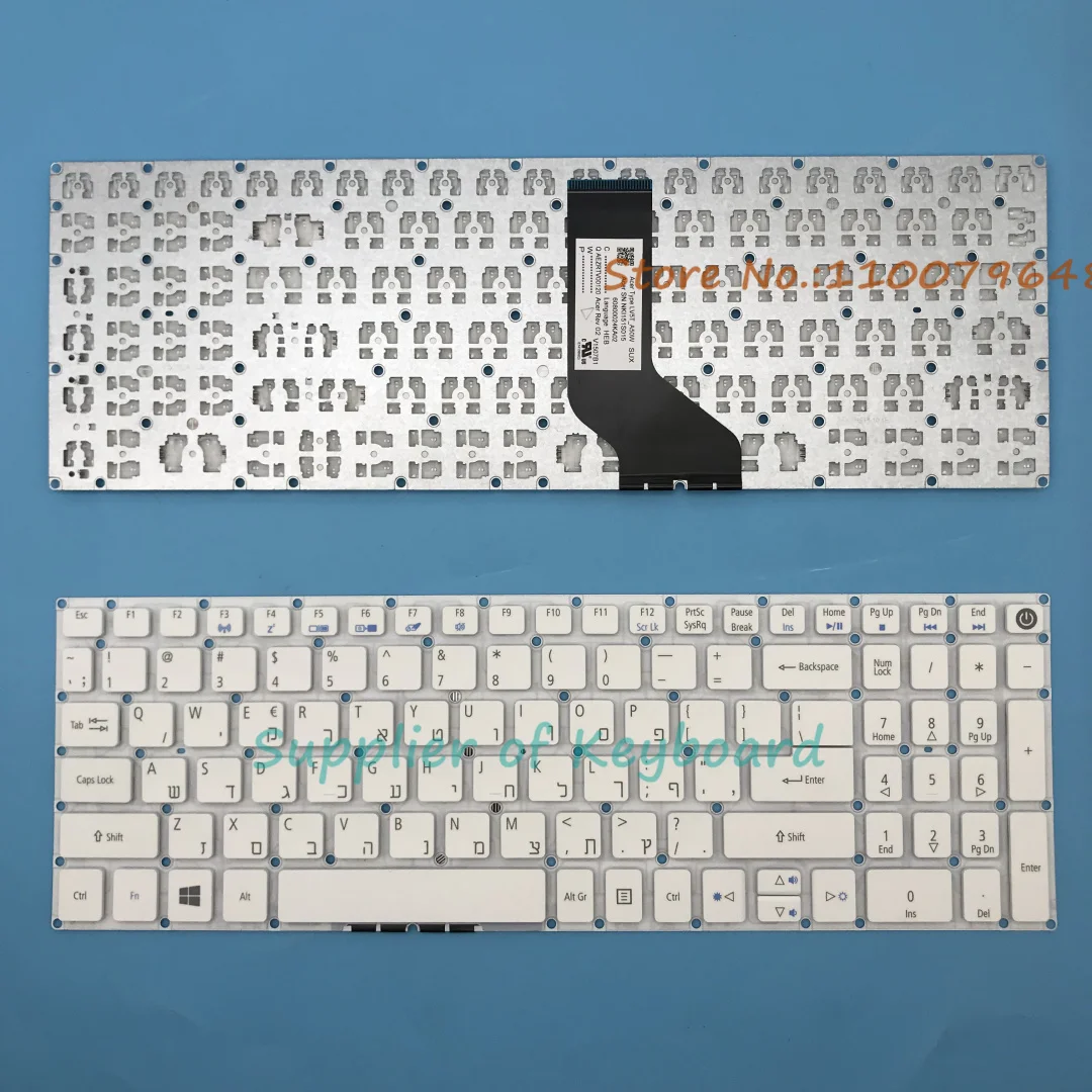

NEW Hebrew/Hungarian Keyboard For Acer Aspire V3-575G V3-575T V3-575TG E5-772G E5-576 E5-576G E5-576T Laptop White
