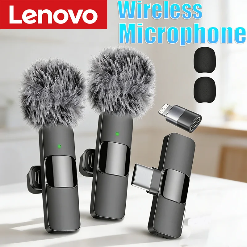 

Lenovo Portable Mini Wireless Lavalier Microphone for Live Broadcast Gaming Audio Video Recording iPhone Android