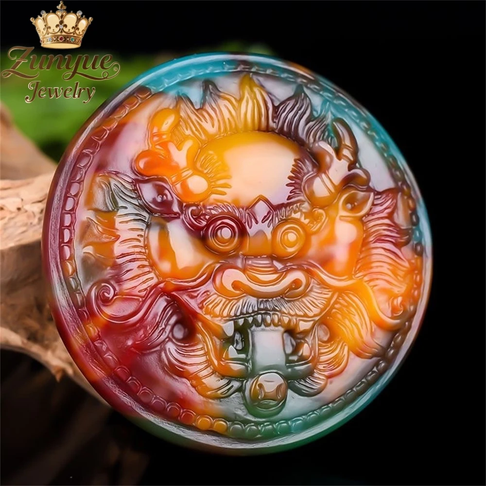Natural Hotan Jade Colorful Belt Buckle Terrifyingly Powerful High-grade Fashion Fine Jewelry Best Selling Couple Holiday Gifts
