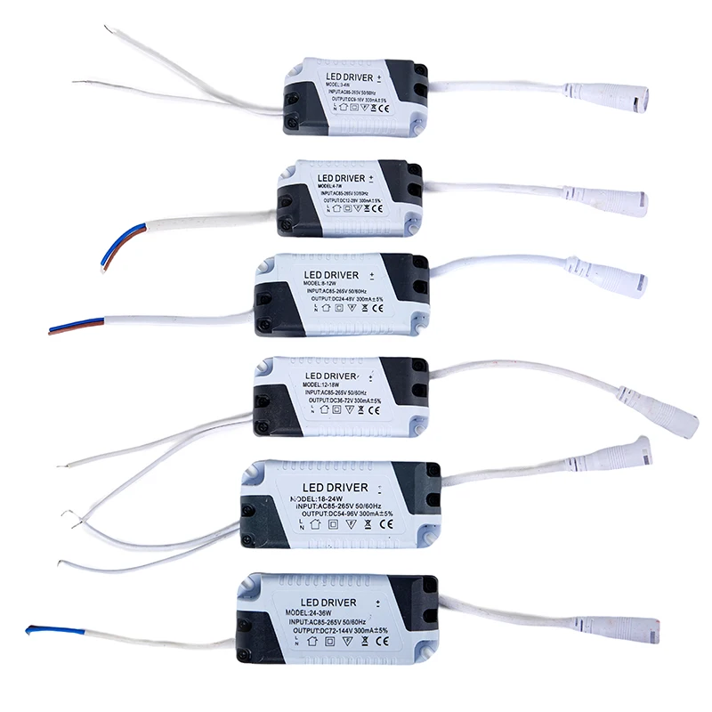 1PC  3-4W/4-7W/8-12W/12-18W/18-24W/24W-36W New Transformer LED Lamp Driver