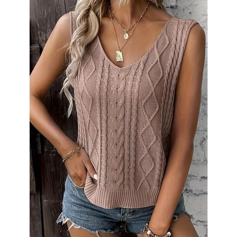 

Knitted Sleeveless Vest V Neck Design Fashionable Inner Wear Women's Knitwear Item Number: Xb1731155768655909718