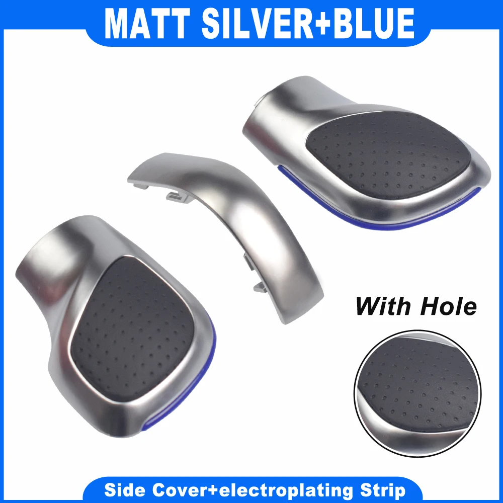 Auto Rot/Blau Schaltknauf Schalthebel Chrom Matt für VW Golf 6 7 R GTI Passat B7 B8 CC R20 Jetta MK6 GLI DSG Abdeckung Emblem – Detail 9