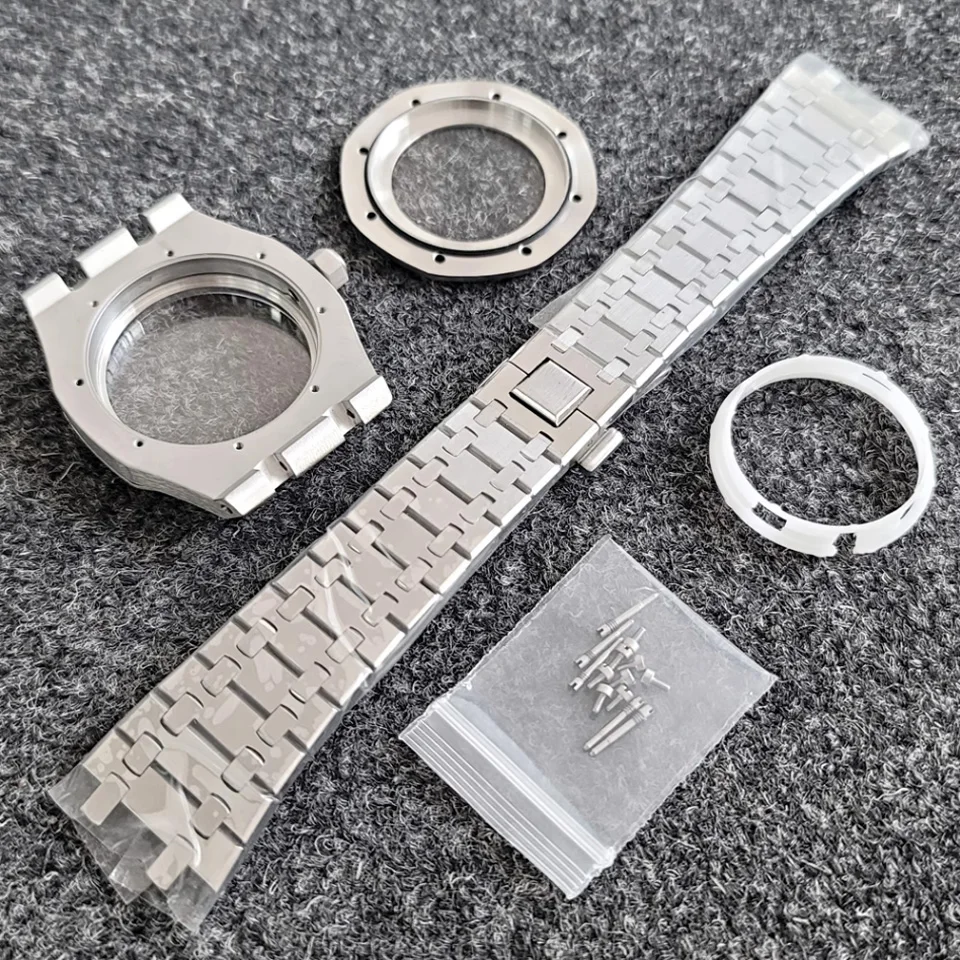 

Watch Accessories 41mm Stainless Steel Gold/rose Gold/black/steel Case + Strap for NH35/36/4R Movement