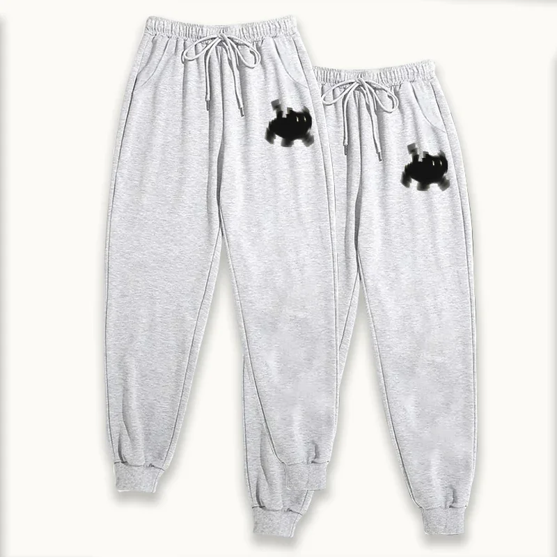 ชุดเซ็ท 2 ชิ้น เสื้อผ้าผู้หญิงลายแมวน่ารัก กางเกงจ็อกเกอร์สีพื้น กางเกงลำลองใส่สบายสำหรับฤดูใบไม้ร่วงและฤดูหนาว แฟชั่นสปอร์ต กางเกงขายาว 2 แพ็ค