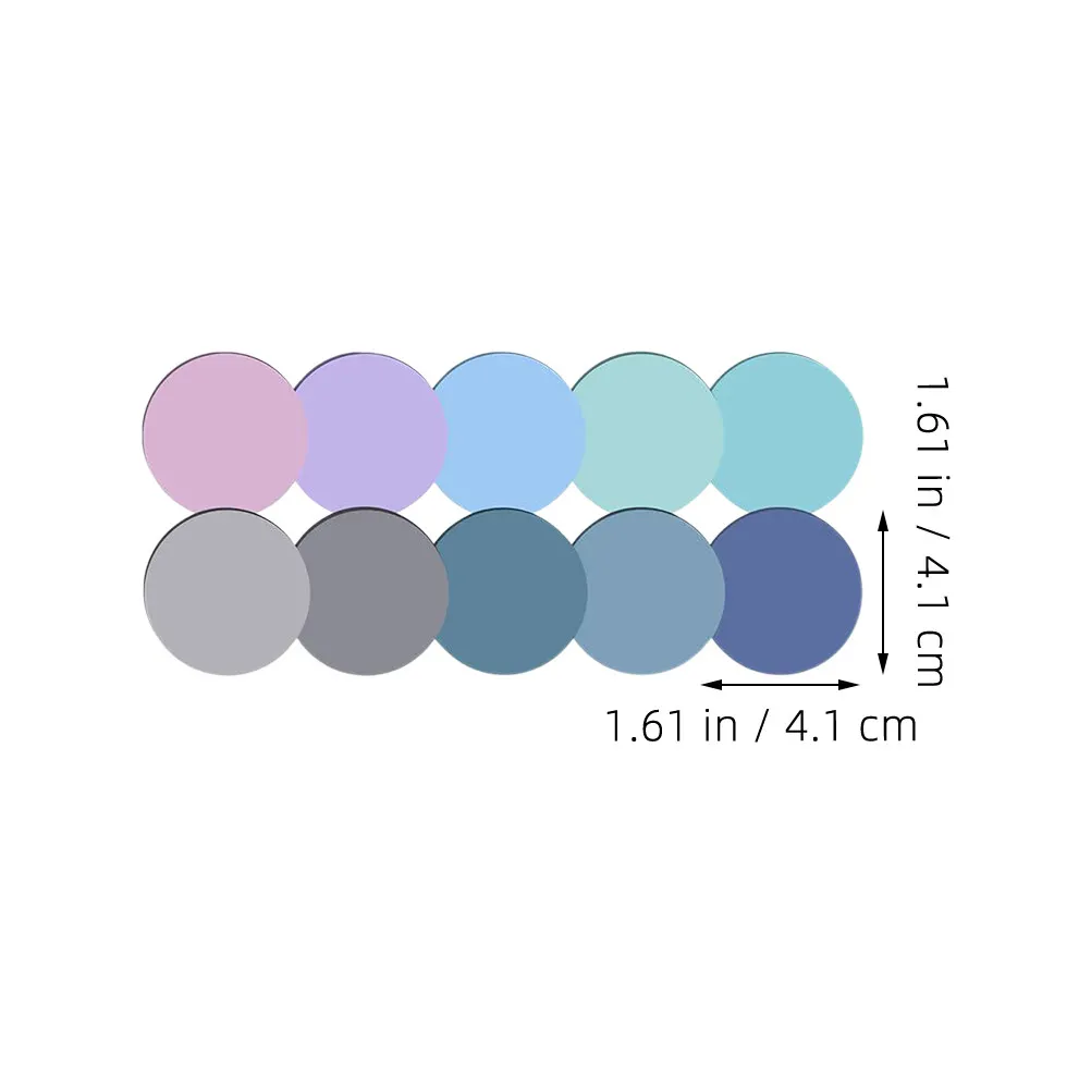 20Sheet Round Transparent Index Stickers Semi-Transparent Pet Note Pads for Office School Study Clear Memo Notes