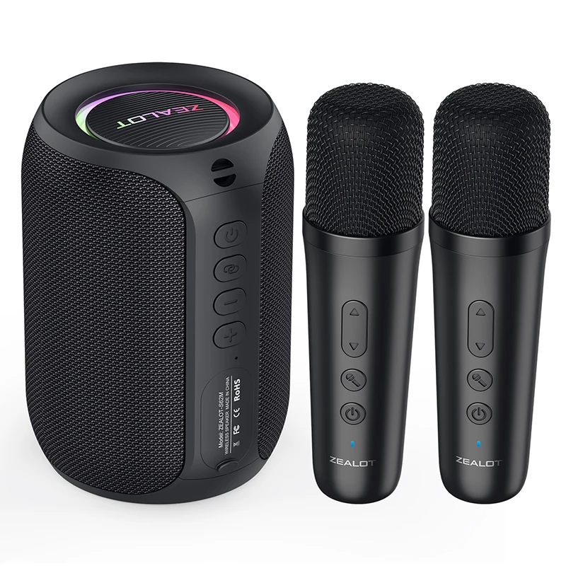 ZEALOT-S62M Karaoke Machine Portable Bluetooth 5.3 Speaker System 