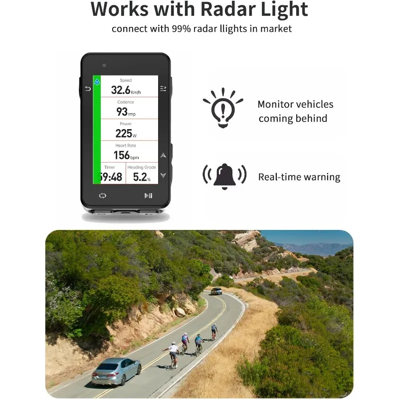 iGS630 GPS Bike Computer, 2.8‘’ Map Navigation iClimb Training Function MTB Wireless Cycling Computer GPS Unit IPX7