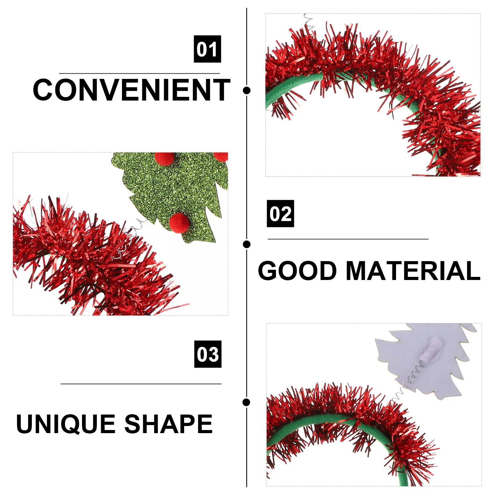 

2Pcs Glitter Tree Headb Cute Cartoon Child Hair Hoop Christmas Tree Headb s Party Accessories Christmas Headdress