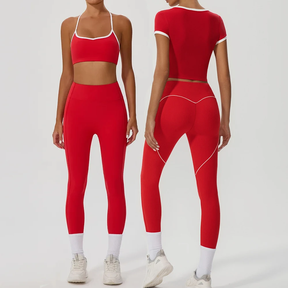 

2 Pieces Gym Sport Leggings Set Women's Tracksuit Patchwork Training Suit for Fitness Yoga Wear Workout Clothes Women Sportswear