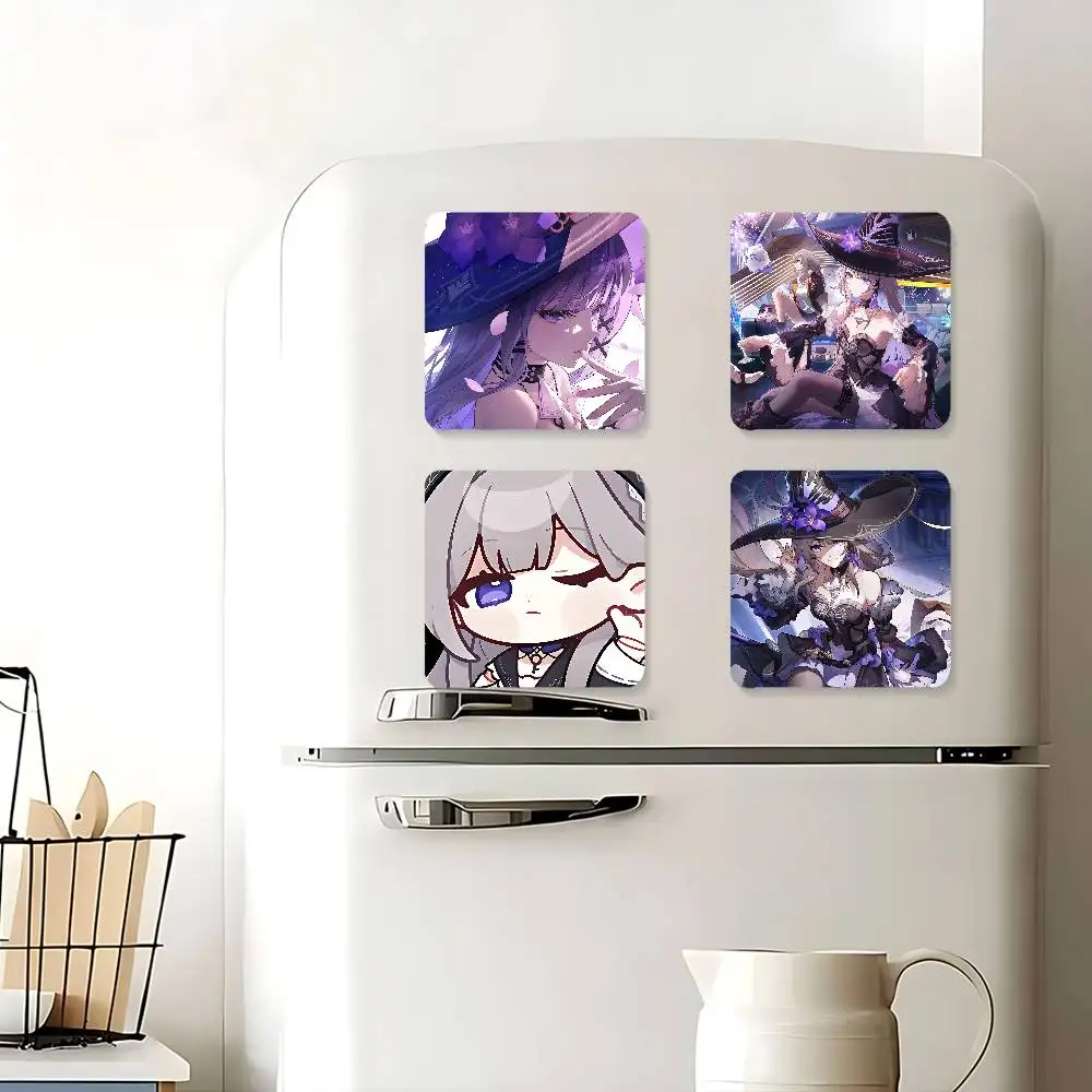 Hot Game Honkai Herta Refrigerator Magnets Cute Cartoon Magnetic Personality Decorations Creative Gifts