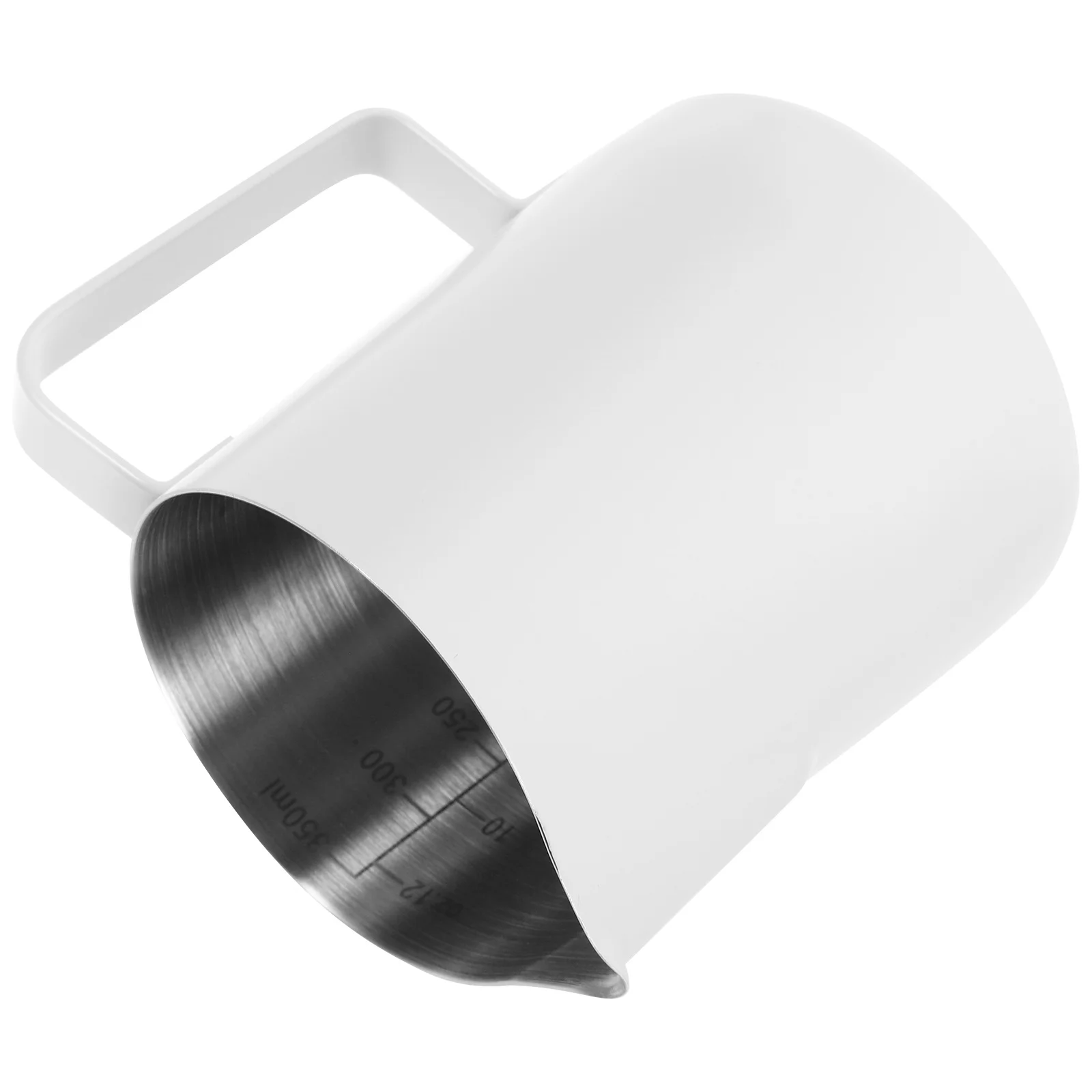 

Stainless Steel Coffee Latte Art Pitcher 300Ml Slanted Spout Milk Frothing Cup For Espresso Cappuccino Tool White