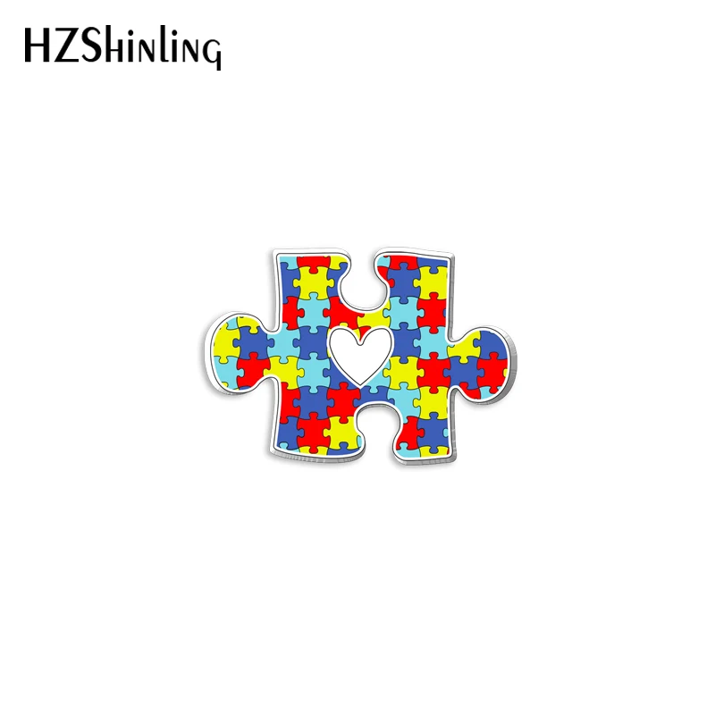 2023 New Autism Awareness With Heart Acrylic Lapel Pin Epoxy Butterfly Clasp Pin Handmade Butterfly Brooch