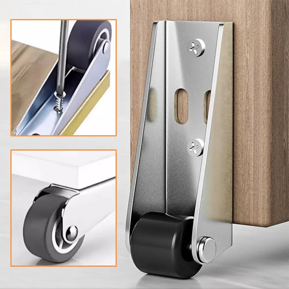 Roulettes universelles silencieuses pour meubles, roulettes de porte coulissante latérales pour armoire, mini-roulettes de rail pour meubles