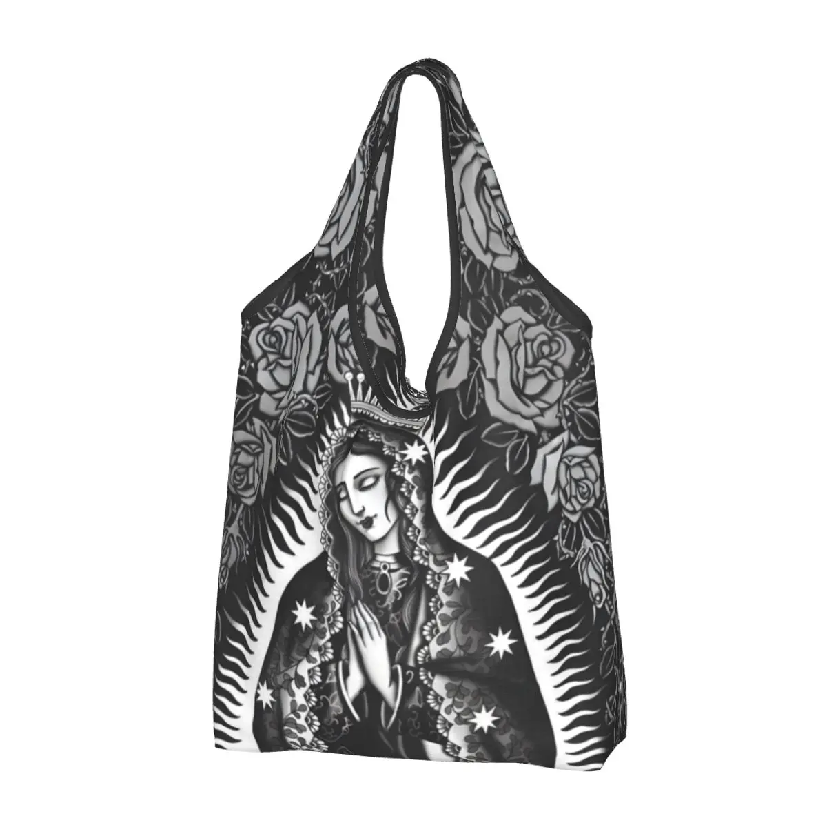 

Christian Virgin Mary Reusable Shopping Grocery Bags Foldable Eco Bag Eco-Friendly Lightweight