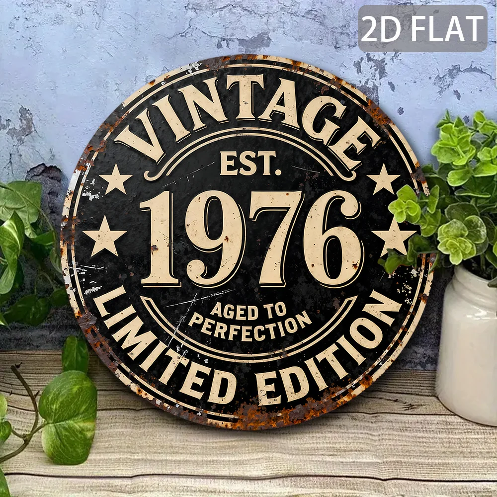 Vintage Est 1976 Limited Edition Tin Sign - Vintage Durable Metal Plaque Wall Decor, Retro Birthday Home Bar Man Cave Wall Art