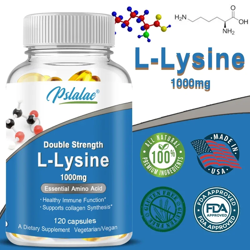 

L-Lysine (L-Lysine Monohydrochloride) 1000 Mg, Amino Acid, Immune Function Non-GMO, 120 Vegetarian Capsules