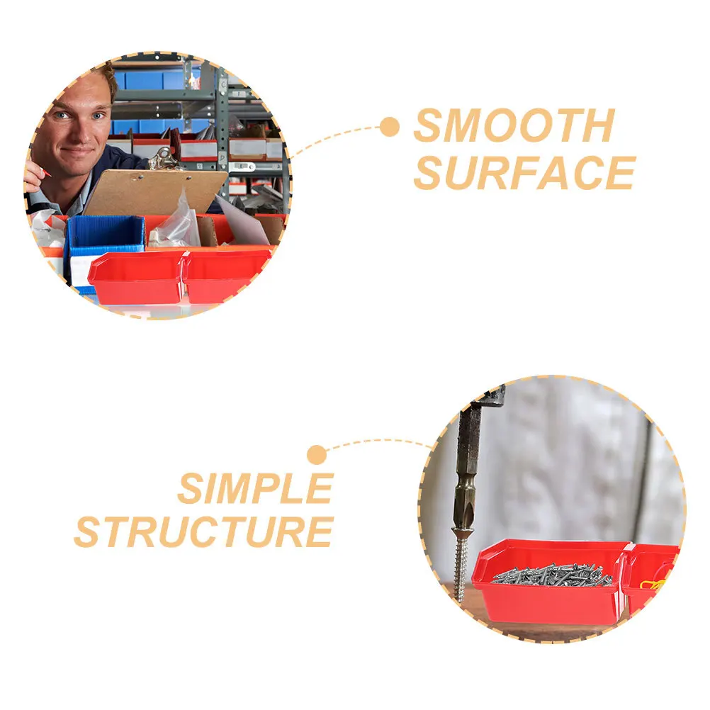 

4Pcs Stackable Parts Organizer Bins Sturdy ABS Plastic Tool Storage Boxes for Warehouse Office Workshop Small Parts Organization