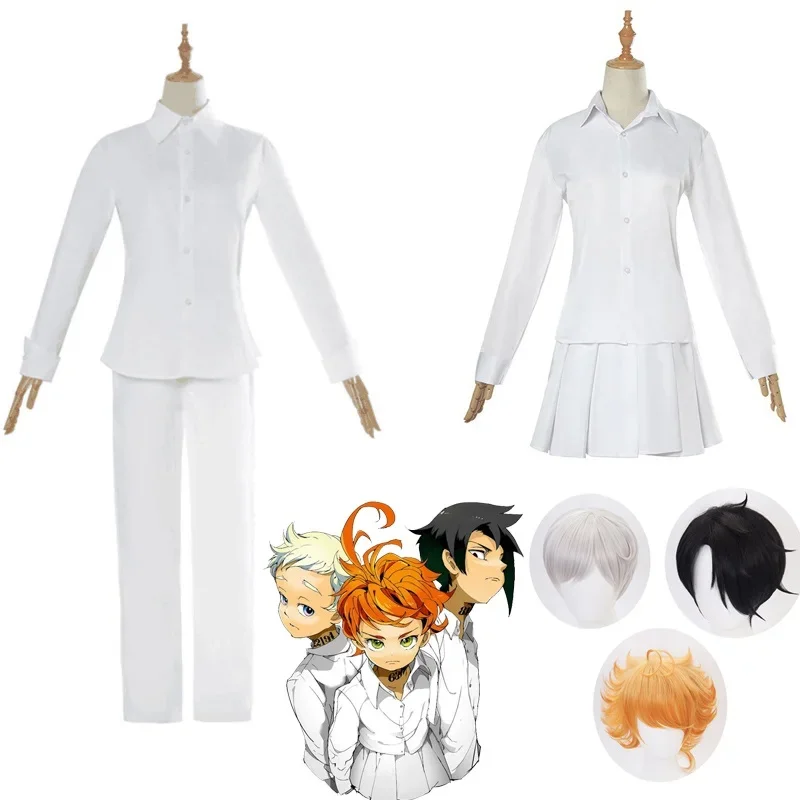 The Promised Neverland Cosplay Costume Student Uniform Emma Norman Ray Cosplay Wig Set Halloween Cosplay Costume