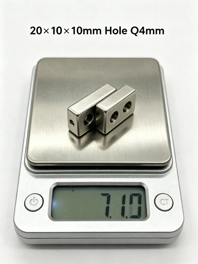 20X10X5mm With 4mm Countersunk Hole Super Strong NdFeB Block Neodymium Magne