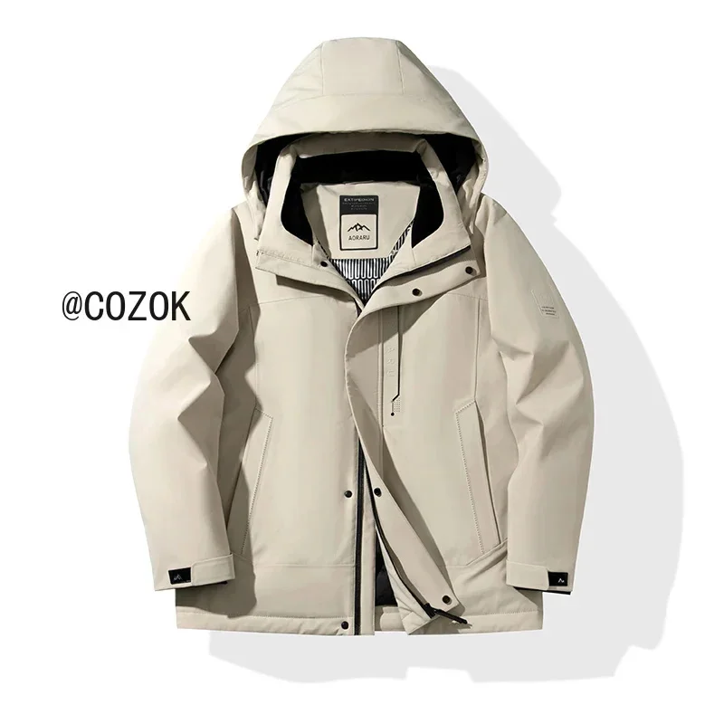 COZOK Pato acolchoado leve masculino jaqueta curta, casaco frio masculino, roupas de grife, inverno