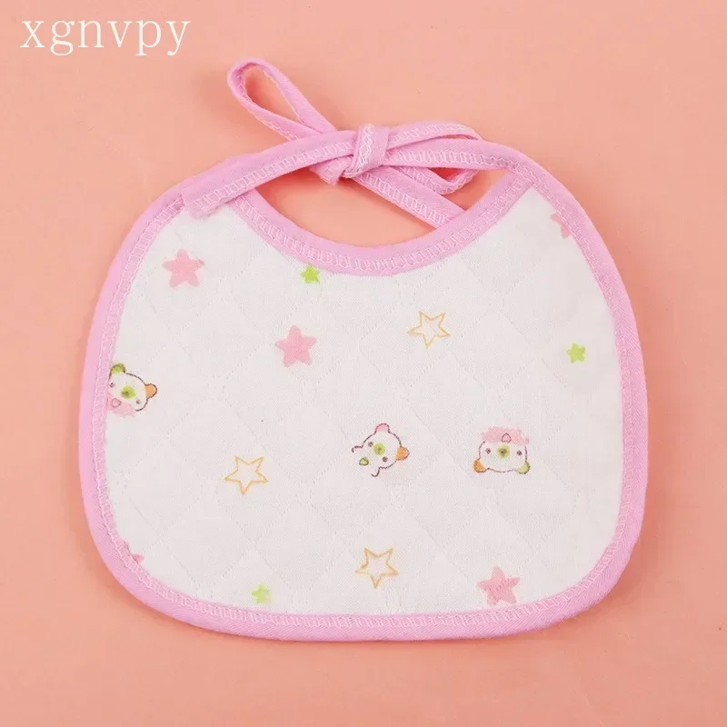 Xgnvpy-Bavoir imperméable avec poche à broche imprimée pour bébé, serviette ronde pour la salive, accessoires pour bébé