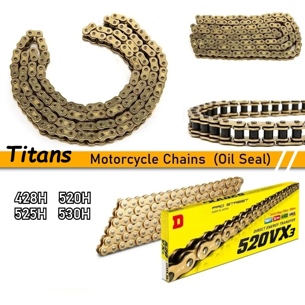 Motorcycle Chain 520 525 530 428 Chains 120 136 Links ATV Modified Parts Universal Fit for Honda Yamaha Kawasaki KTM Dirt Bike