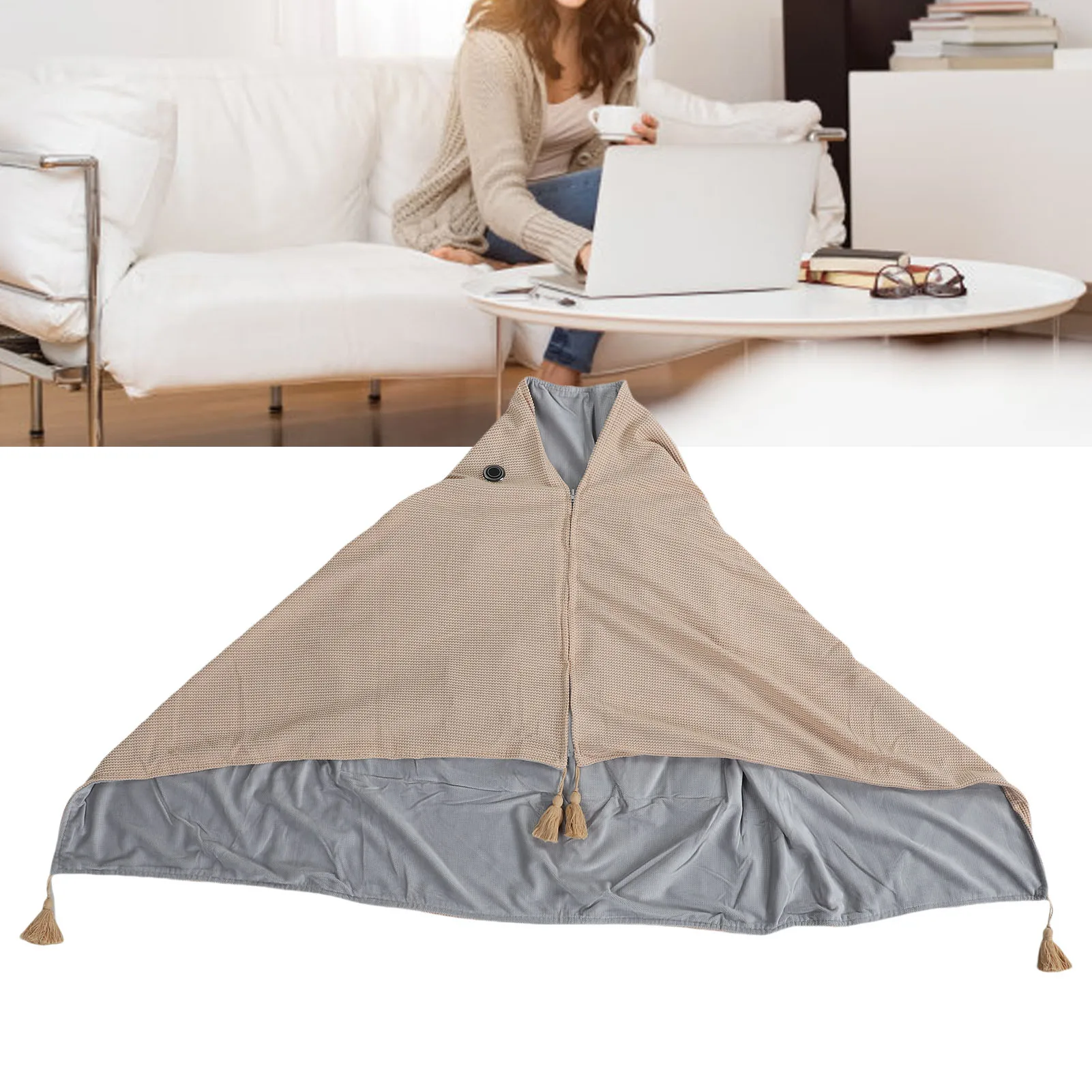 

Heated Shawl Portable USB Heated Shawl Fast Heating Wearable Electric Heating Blanket with 3 Heating Settings for Outdoor Home