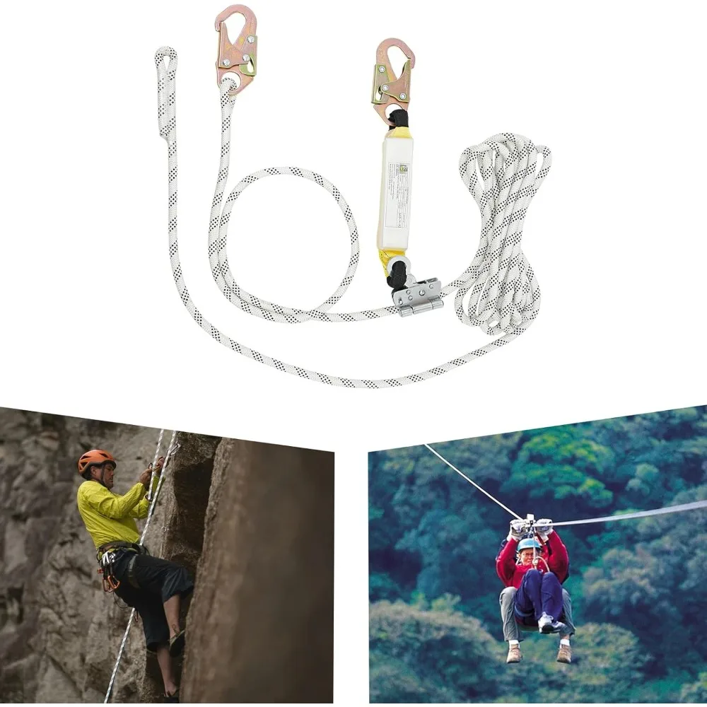 Corde d'assemblage de ligne de vie verticale, lanière de sécurité SFP, ULde protection contre les chutes pour toiture, escalade, exploitation forestière, 2 A, 25 pieds