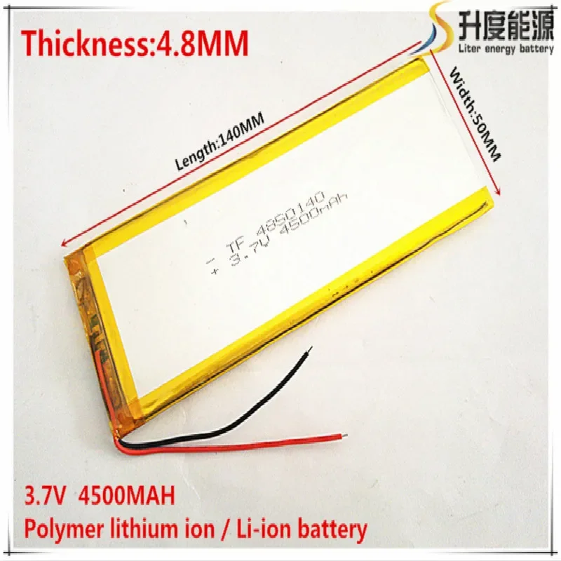 3.7V 4500mAh 4850140 Lithium Polymer Li-Po li ion Rechargeable Battery cells For Mp3 MP4 MP5 GPS  mobile bluetooth