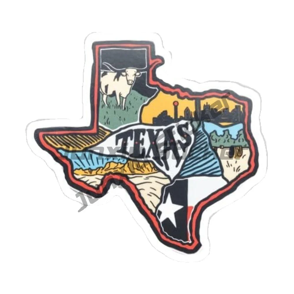 Texas Retro Usa State Solid Vinyl Waterproof Sticker Yeti Cup Cooler Box Decal Car Laptop Wall Window Bumper Personality Cover
