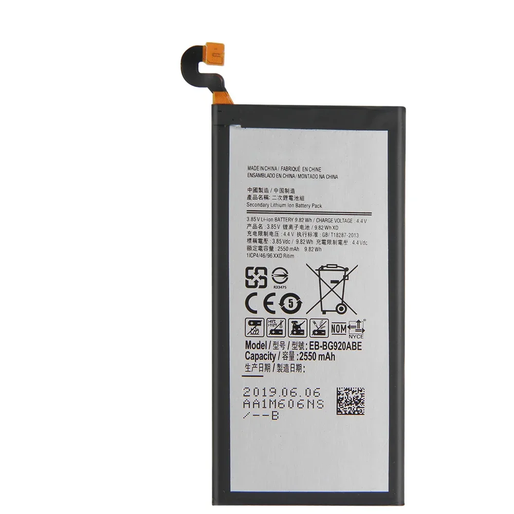 NEW Replacement Phone Battery EB-BG920ABE For Samsung GALAXY S6 G920 G920A G920V G920T G920F EB-BG920ABA 2550mAh