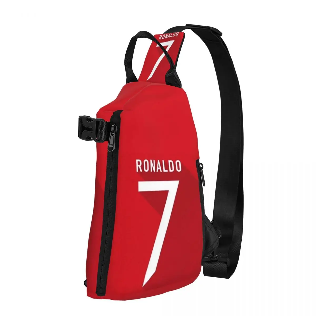 Trendy R-Ronaldo Num 7 CR7 Cross chest bag diagonally Crossbody Backpack, designed for outdoor sports and daily travel