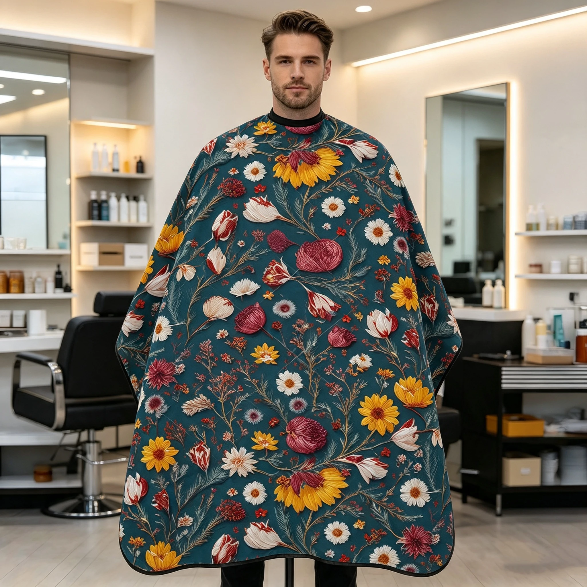 Stylist Hairdressing Cape Waterproof Nylon Hair Cutting Apron Anti Static Adjustable Neck Barber Cloak For Hair Coloring Cut Ble