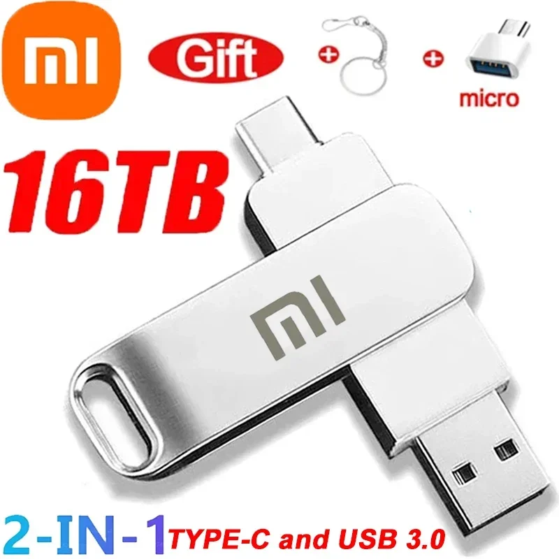 Xiaomi 16TB USB 3.2 Flash Drives High Speed Transfer Metal Pendrive Memory Card Pendrive Flash Disk Memoria Waterproof Stick New