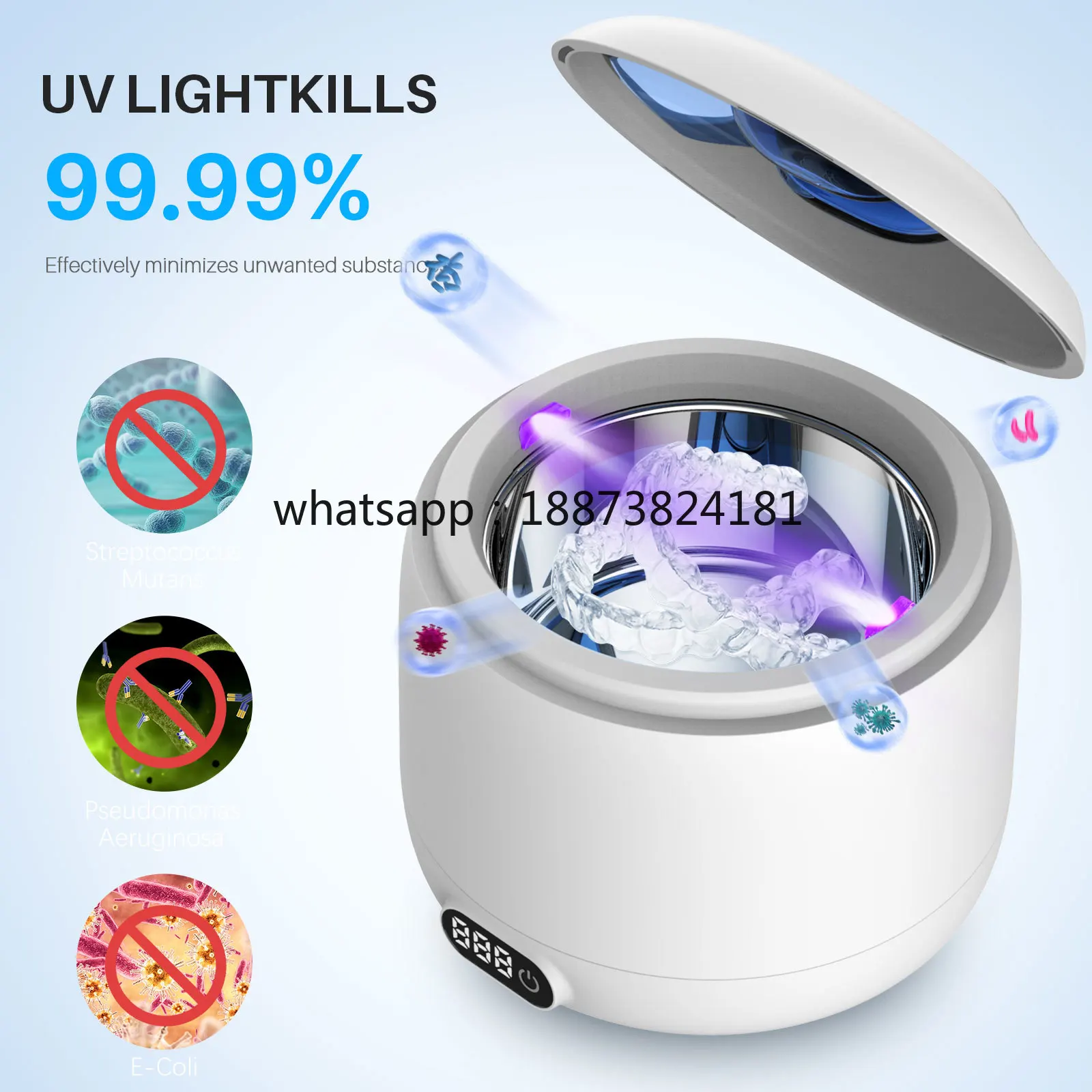 New Portable Ultrasonic UV Cleaner for Dental Retainers Aligners Dentures New Design Commercial Split Application  fast shippi