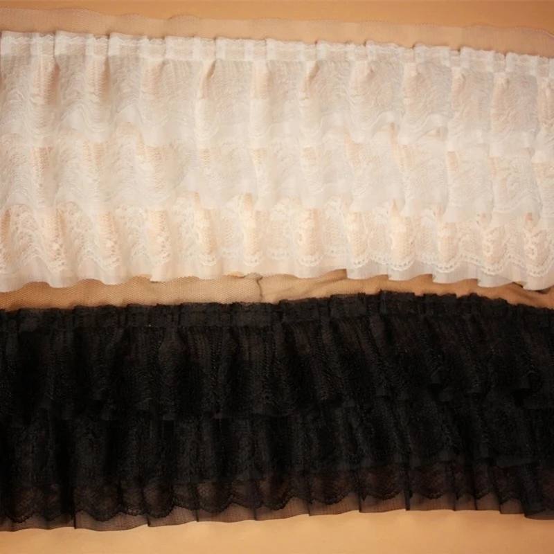 High-quality Multi-layer Pleated Chiffon Widened Lace Fabric DIY Children\'s Dolls Pettiskirt Women\'s Wedding Gown Skirt Material