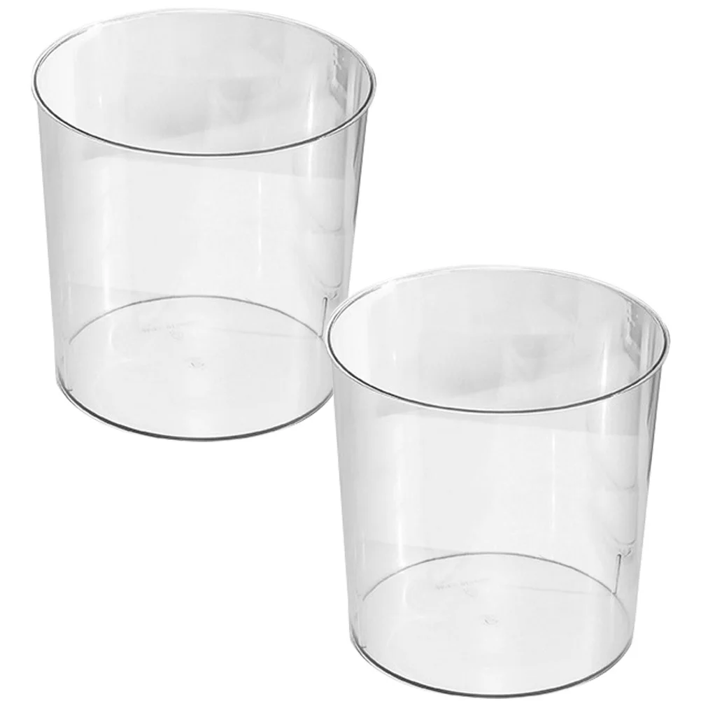 

2Pcs Large Capacity Trash Can Clear Plastic Garbage Can Simple Style Household Waste Bucket for Kitchen Bathroom Bedroom