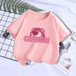 Children Clothes girl Summer Cute Lotso T-shirt Baby Boys Cartoon Tshirts Toddler Girls Lots-o'-Huggin' Bear Short Sleeve ﻿