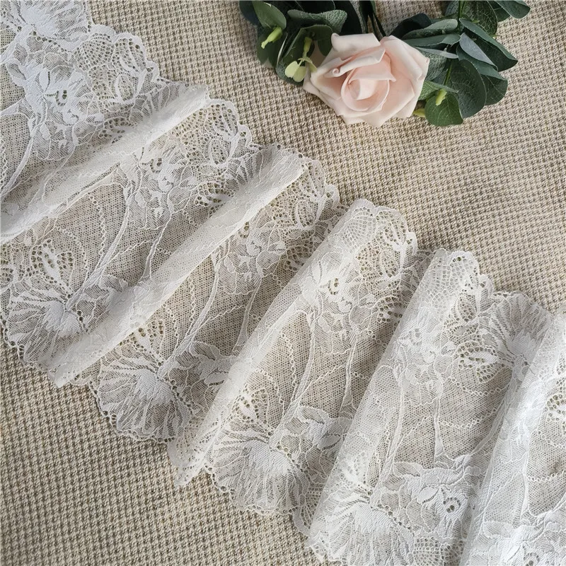 E6126 18.5cm wide DIY white lace accessory high-end wide skirt lace fabric edge hem fabric accessories