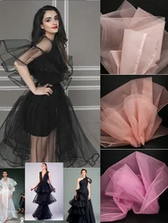 100x160cm Hard Tulle Mesh Fabric for DIY Wedding Dress Skirt Yarn Cloth Decoration Fabric by Per Meter Polyester Stiff Mesh