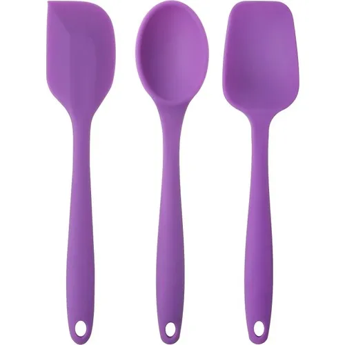 Zuzu Made Fireproof Silicone Spatula Spoon Set 3 Piece-Spatula Spoon 3'lü Set