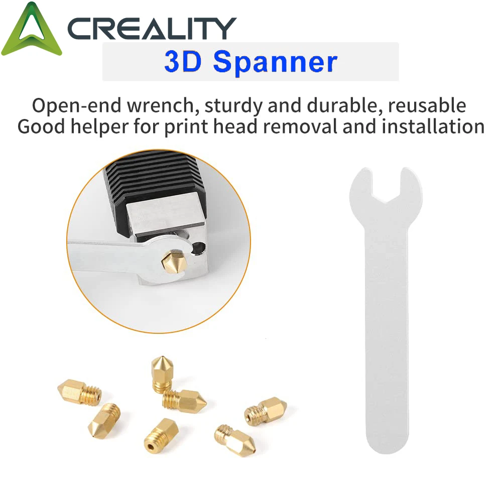 Creality MK8 Extruder Nozzles Kit with 10 Pcs 3D Printer Nozzles and 5 Pcs Nozzle Cleaning Cleaners and 1 Pcs Open Nozzle Wrench