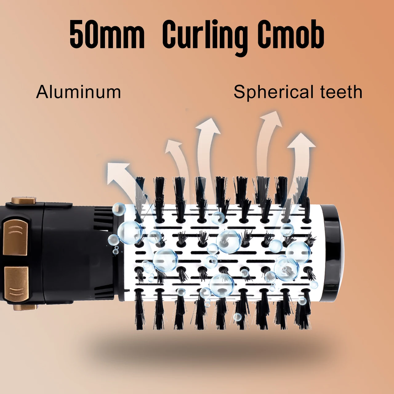 Hatteker الاتحاد الأوروبي 4-رئيس فرشاة الهواء الساخن مجفف الشعر الرياح القوية الكهربائية مستقيم بكرة الشعر الأسطوانة مشط منفاخ أداة التصميم للمرأة