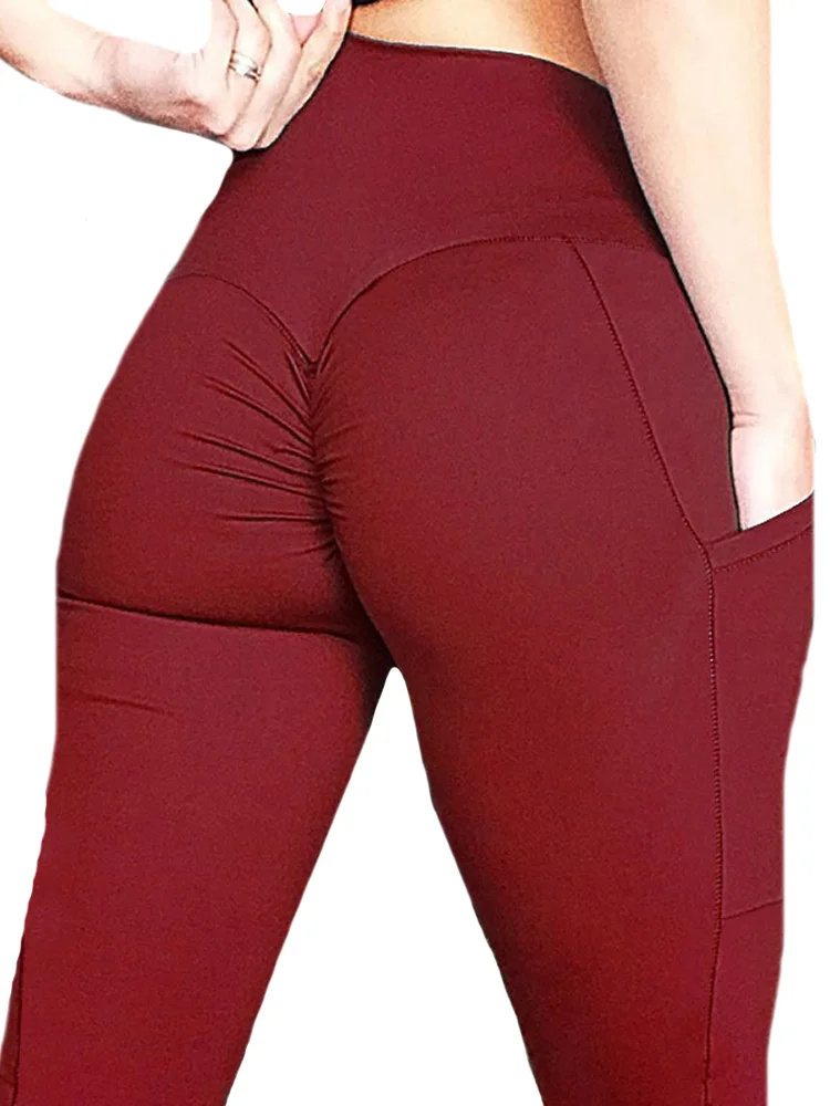 

Pencil Pants Women Stretch High Waist Leggins Sexy Leggings Fashion Ankle Length Gym Fitness Sports Pockets Trousers