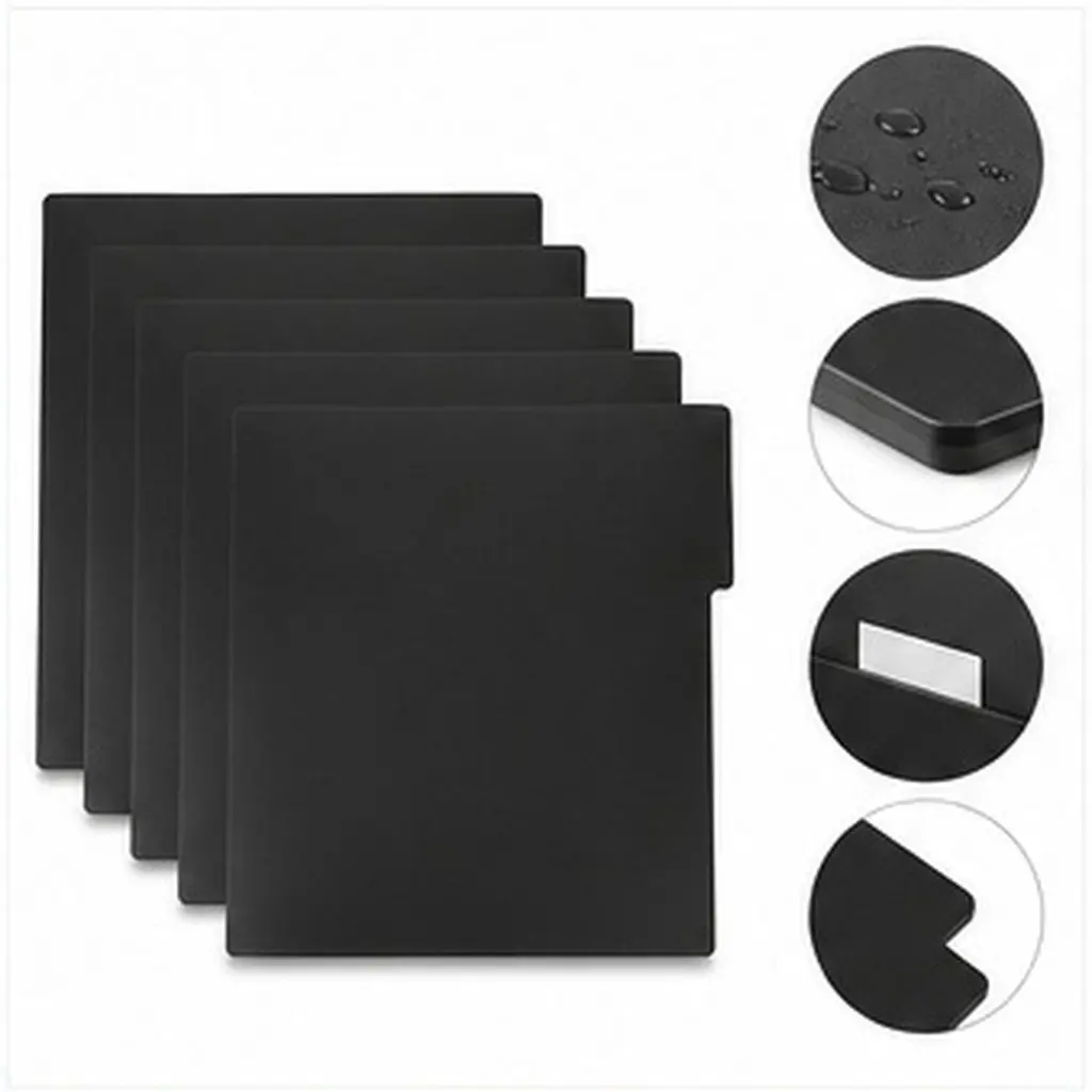 6枚入り、厚さ075mmのプラスチック製インデックスカード。レコードを棚に整理して収納するための仕切りとして使用。黒色。